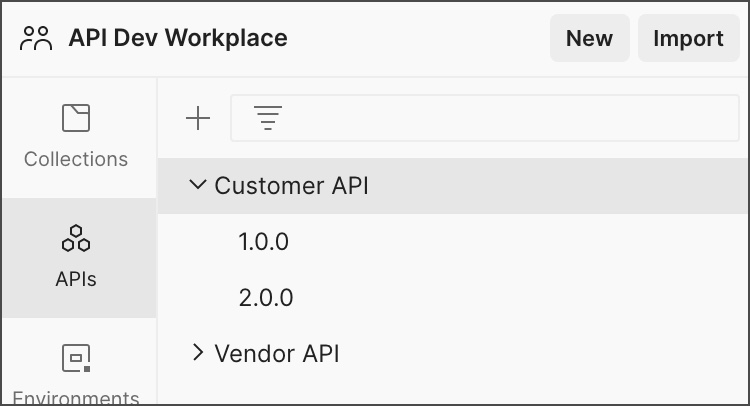 API Builder 左侧边栏