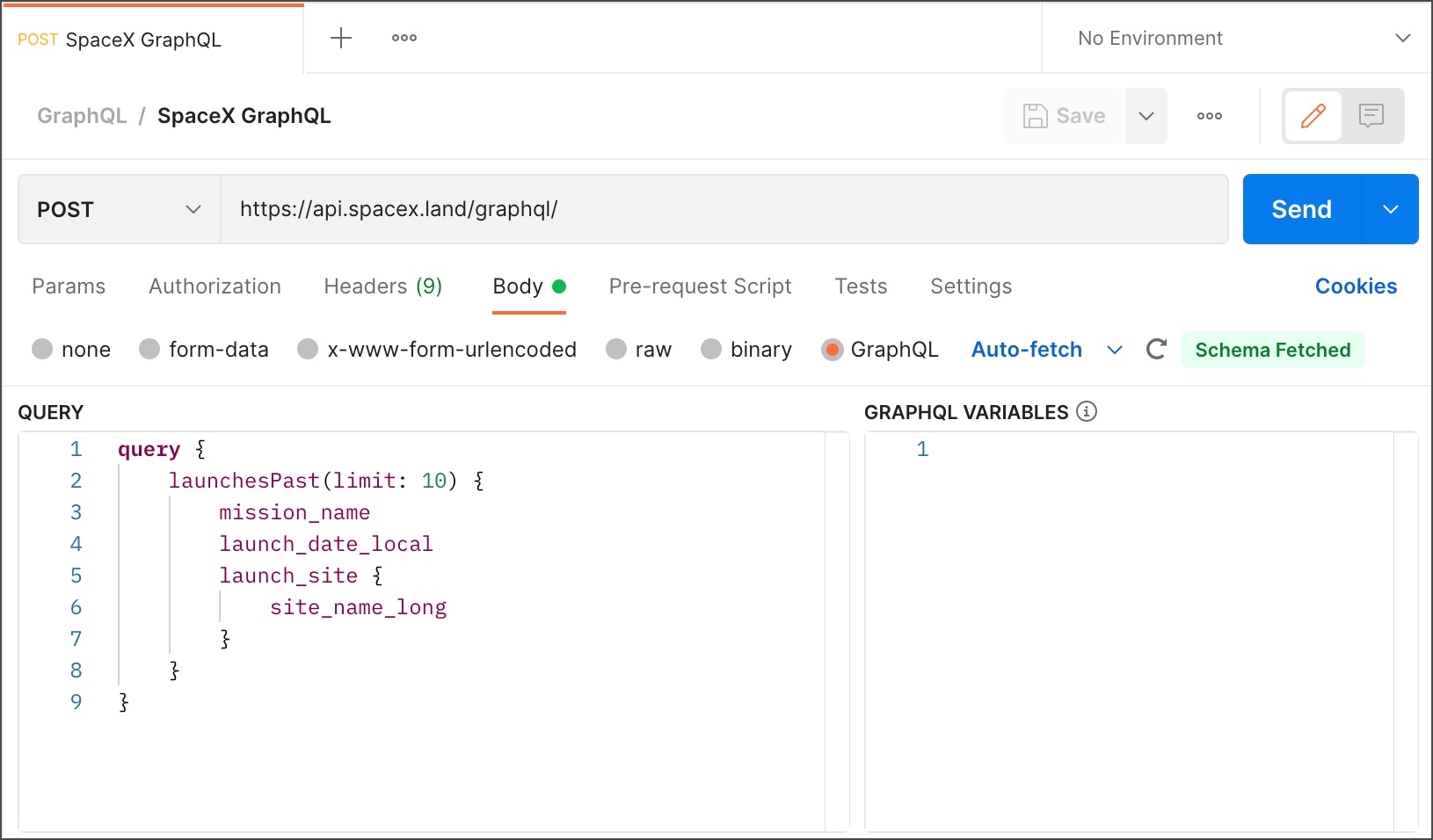 postman graphql example