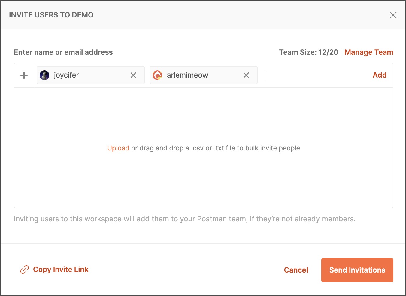 Invite users to workspace