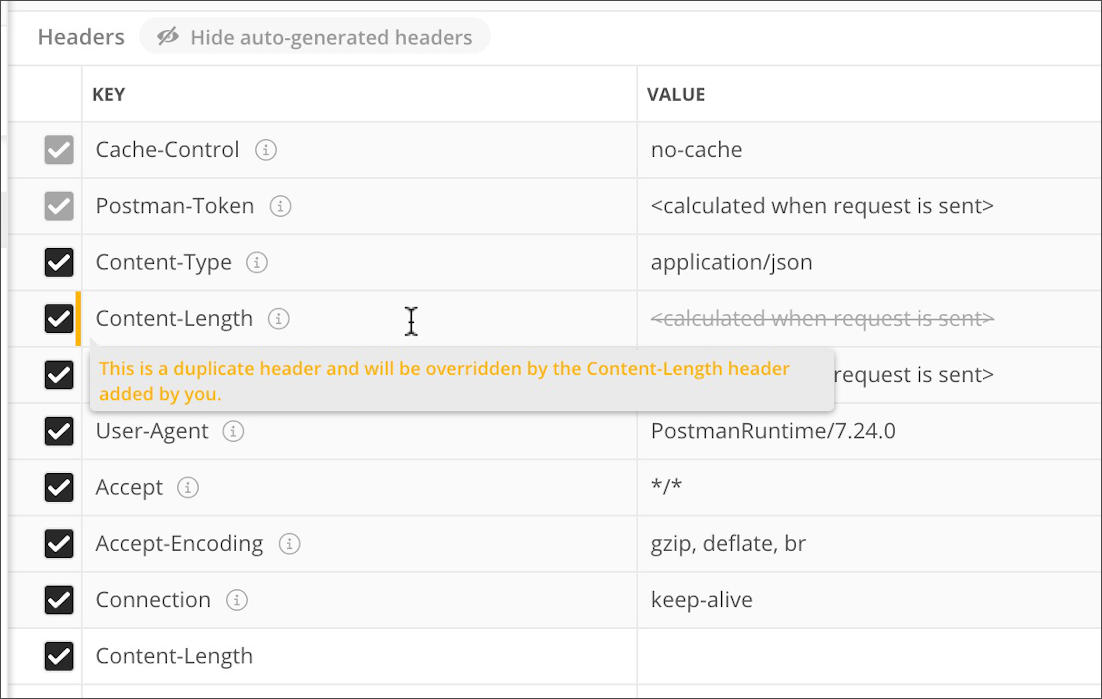 Overridden Header