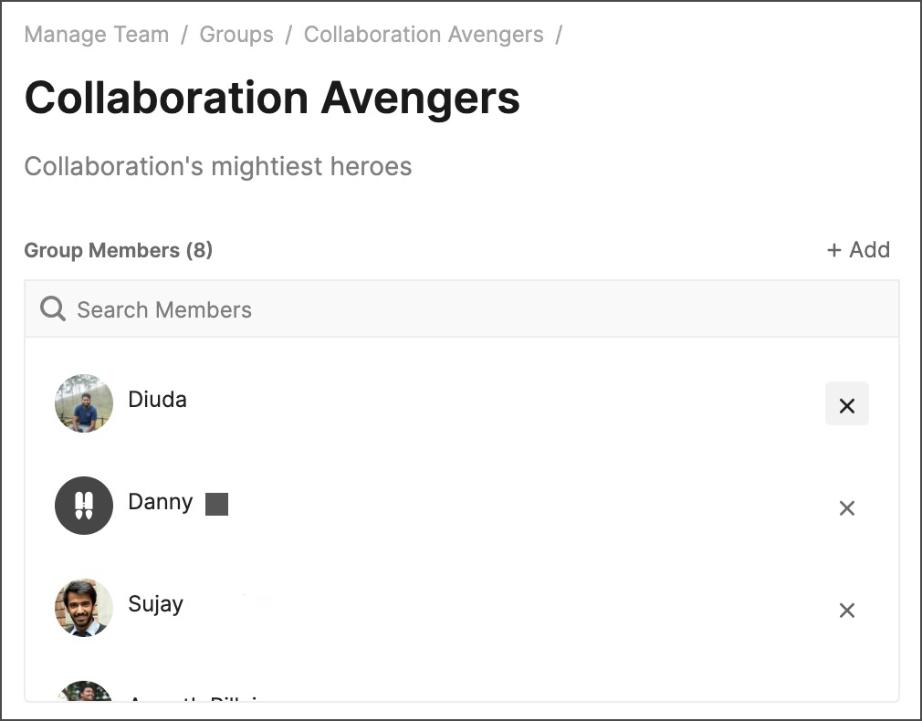 Manage team members