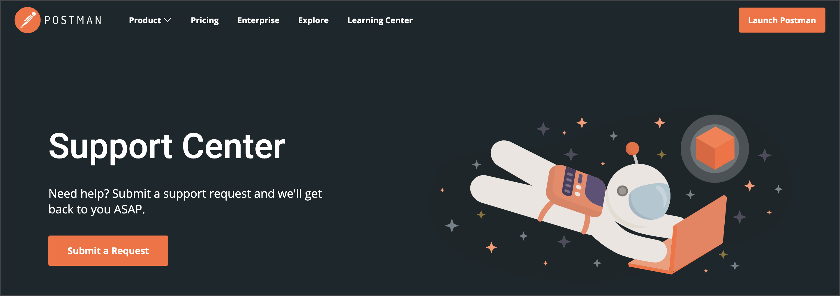 Submit request in support center