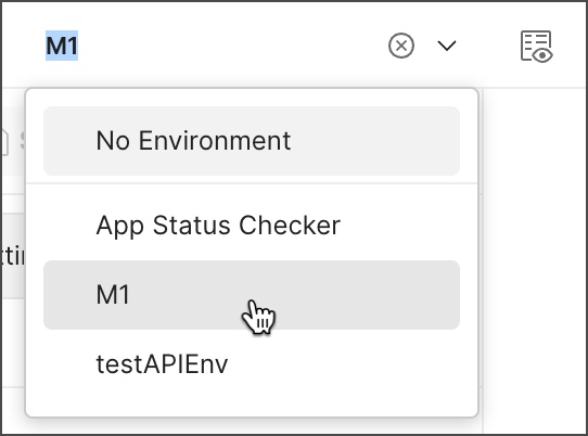 Environment selector