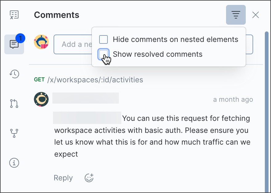 Select resolved comments