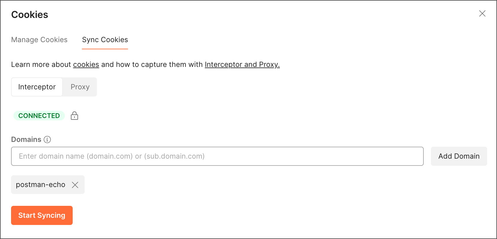 Sync cookies with Interceptor