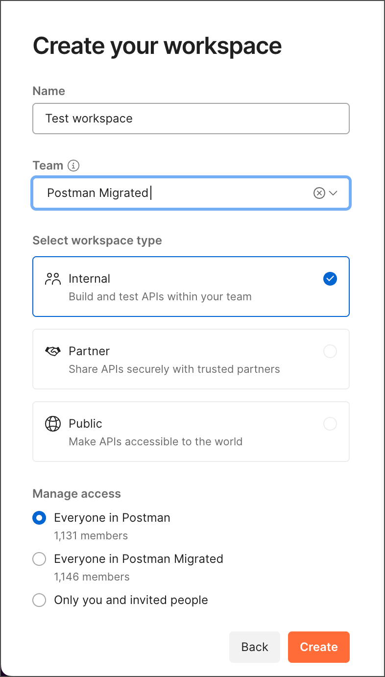 Create a new workspace