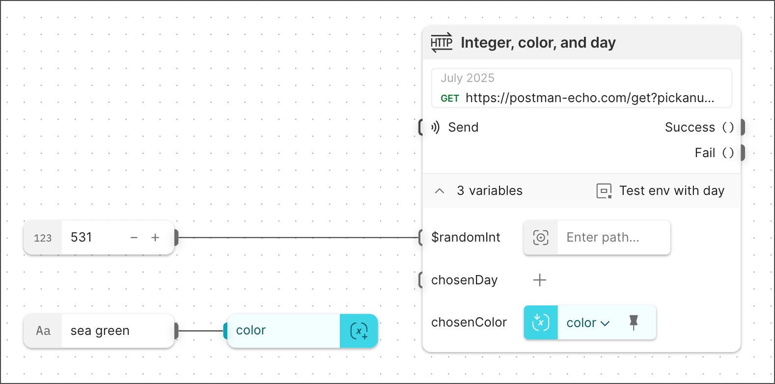 HTTP Request block with variables
