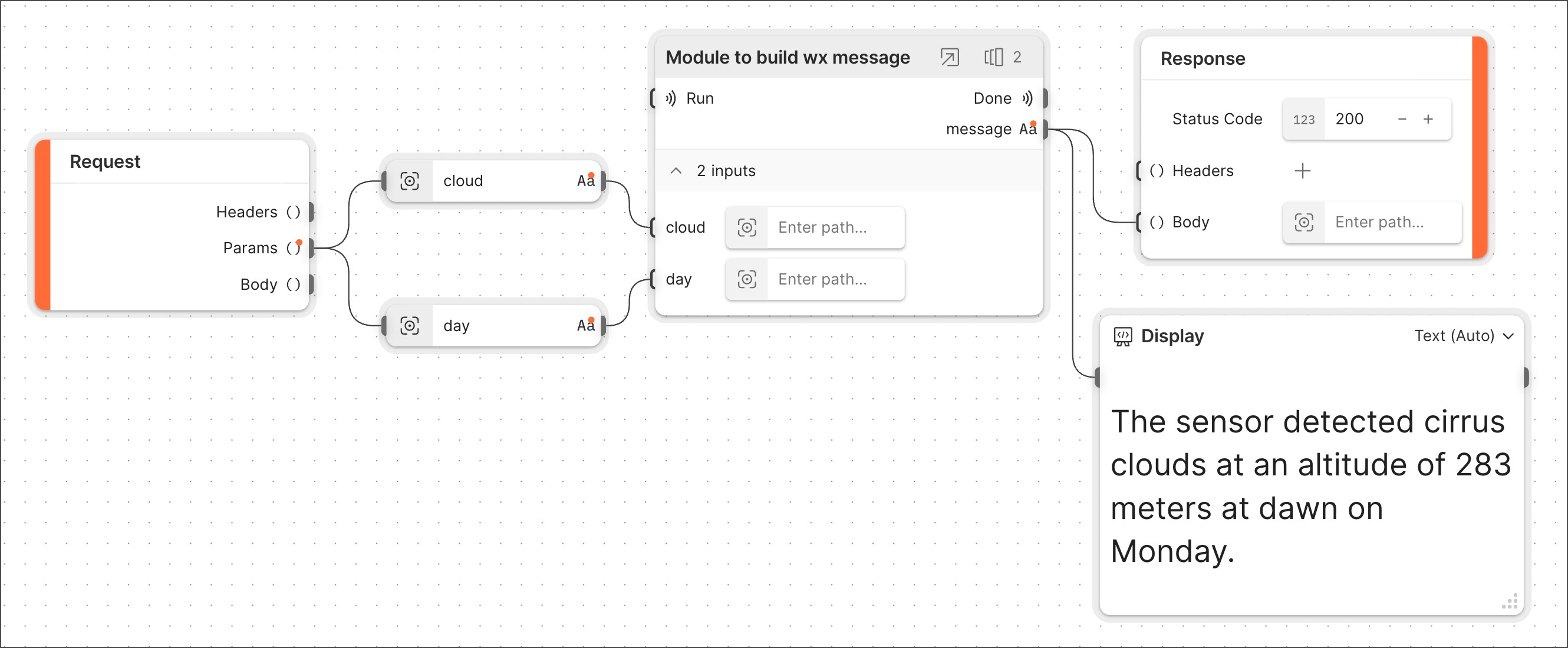 HTTP Request block with variables