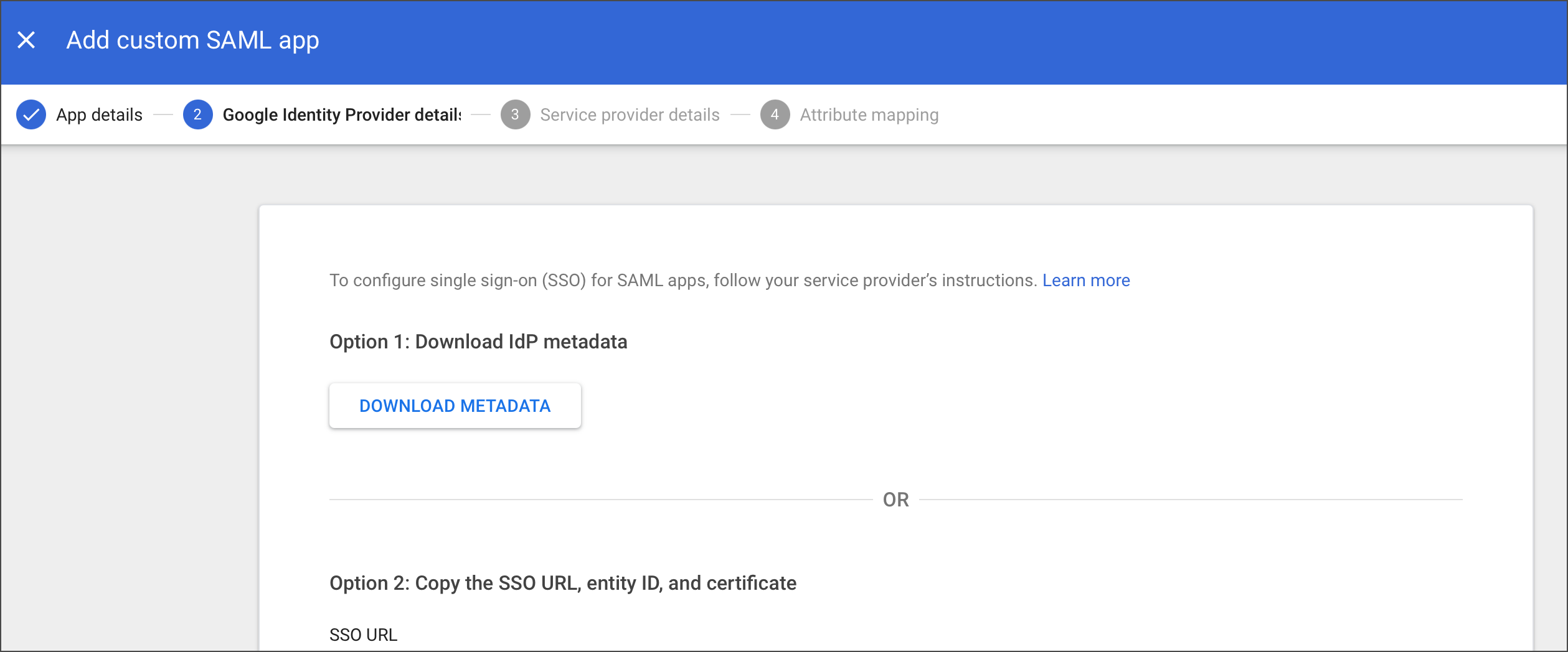 Add SAML IdP details