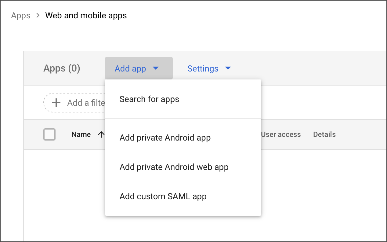 Add custom SAML app