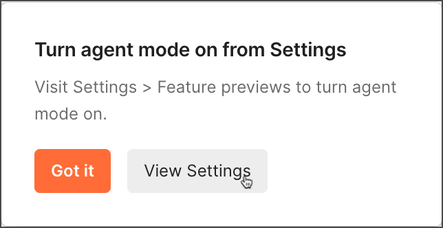 Enable Agent Mode
