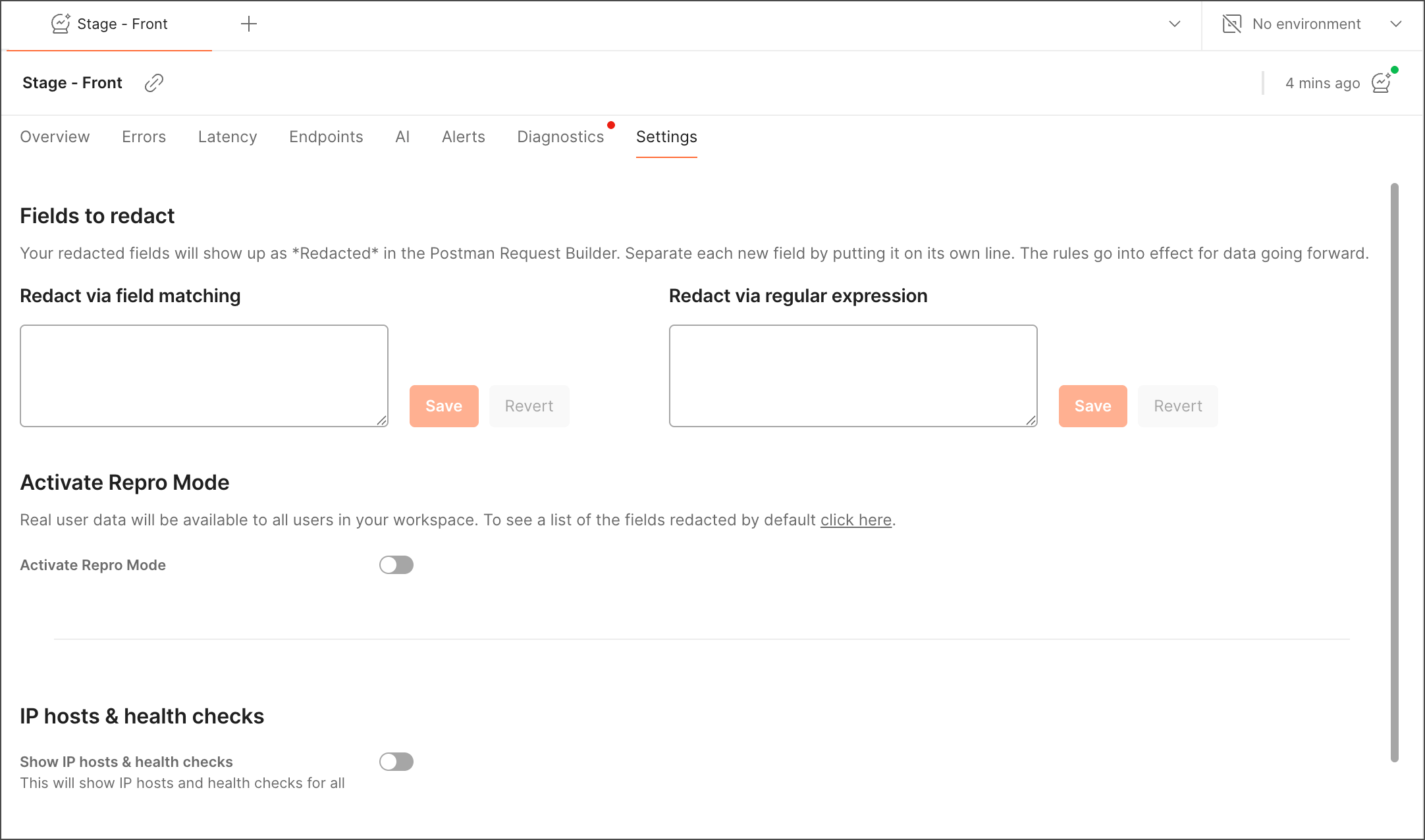 Settings tab