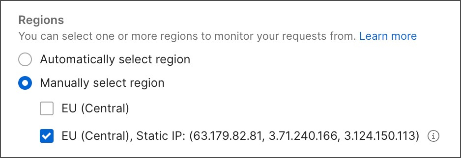 Manually select regions
