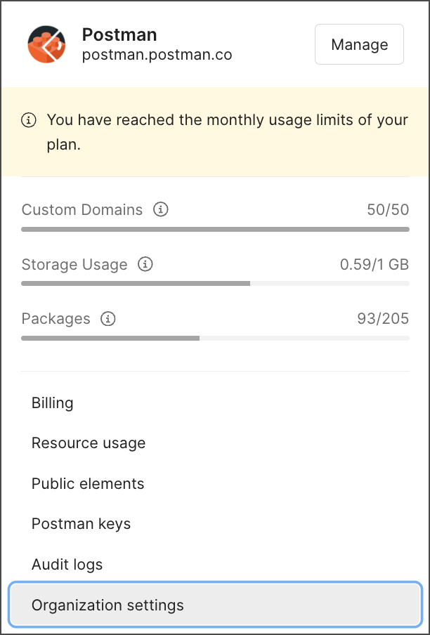 Organization Settings