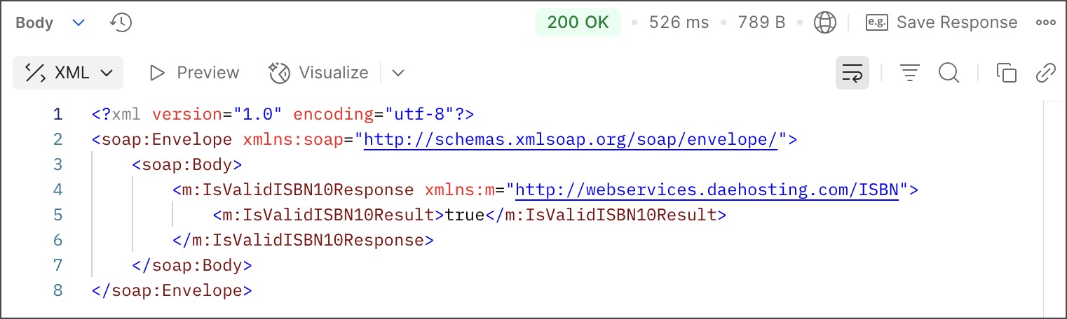 SOAP response data