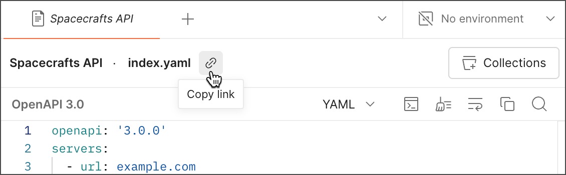 Copy a link to a specification