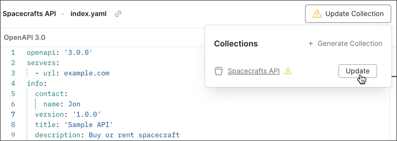 Update a collection from a specification