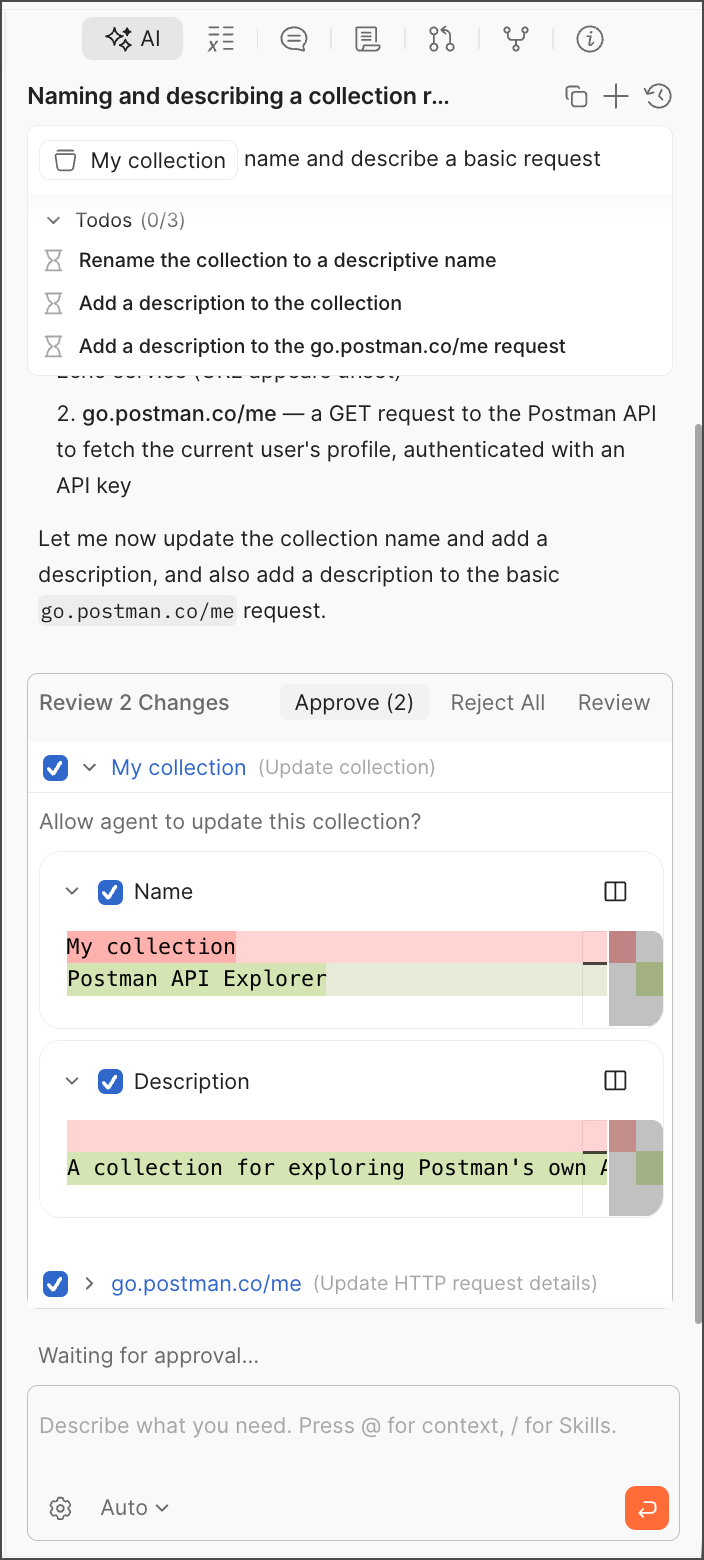 Agent Mode task example