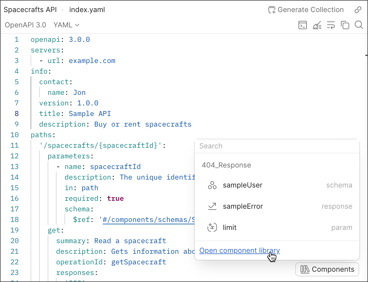 Open Postman Component Library