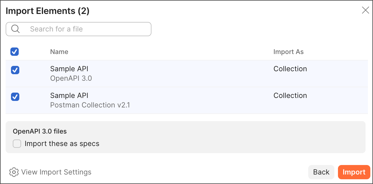 File import options