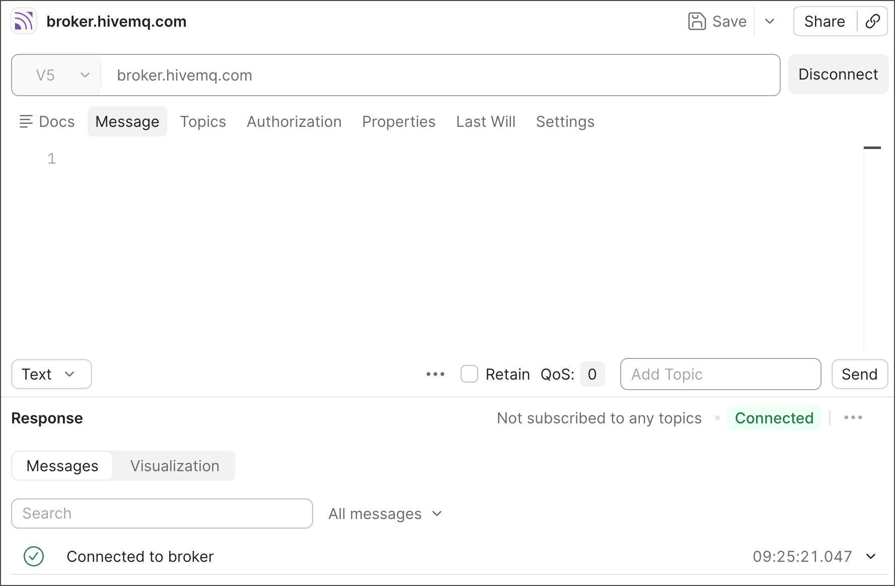 Connect to a broker