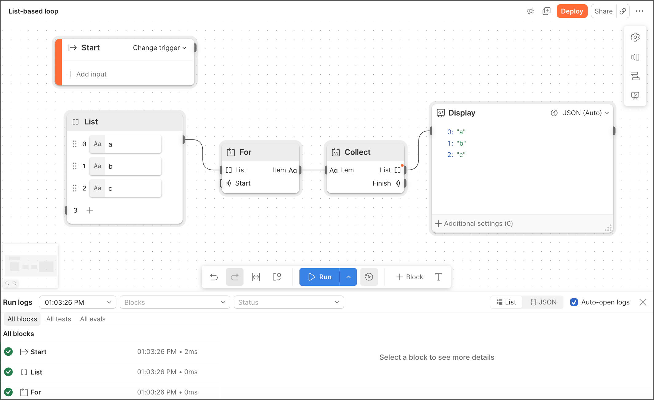 Create a list-based loop flow