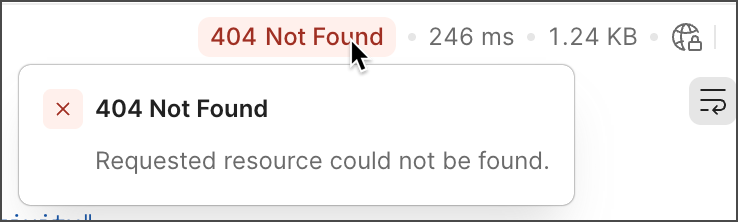 Hover over the response code to get a description
