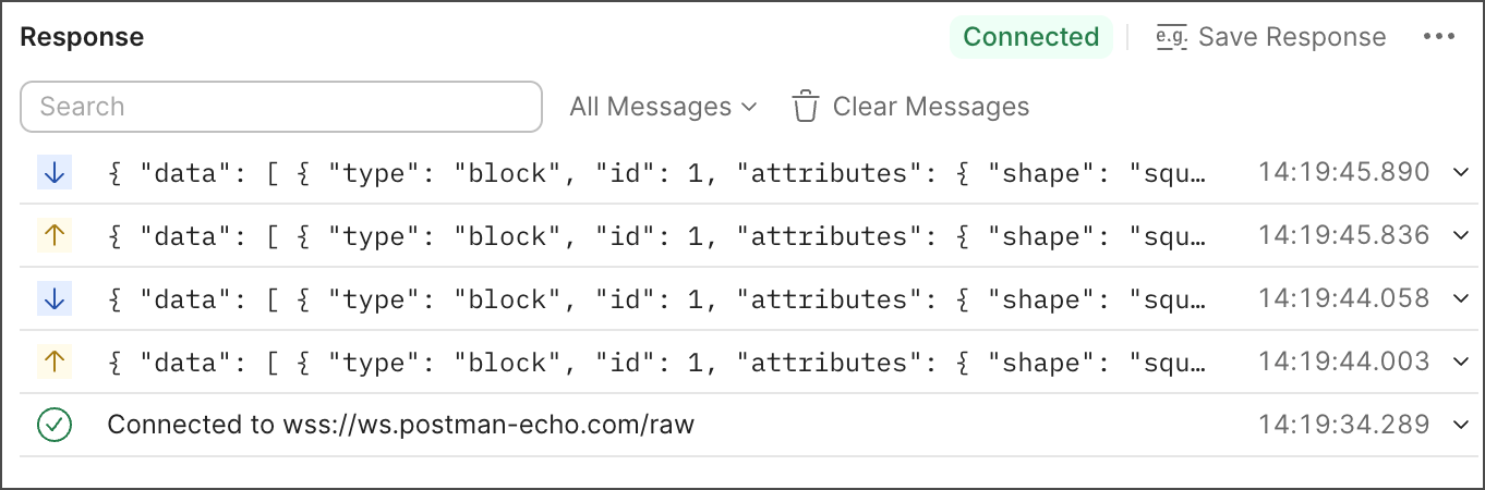 WebSocket messages