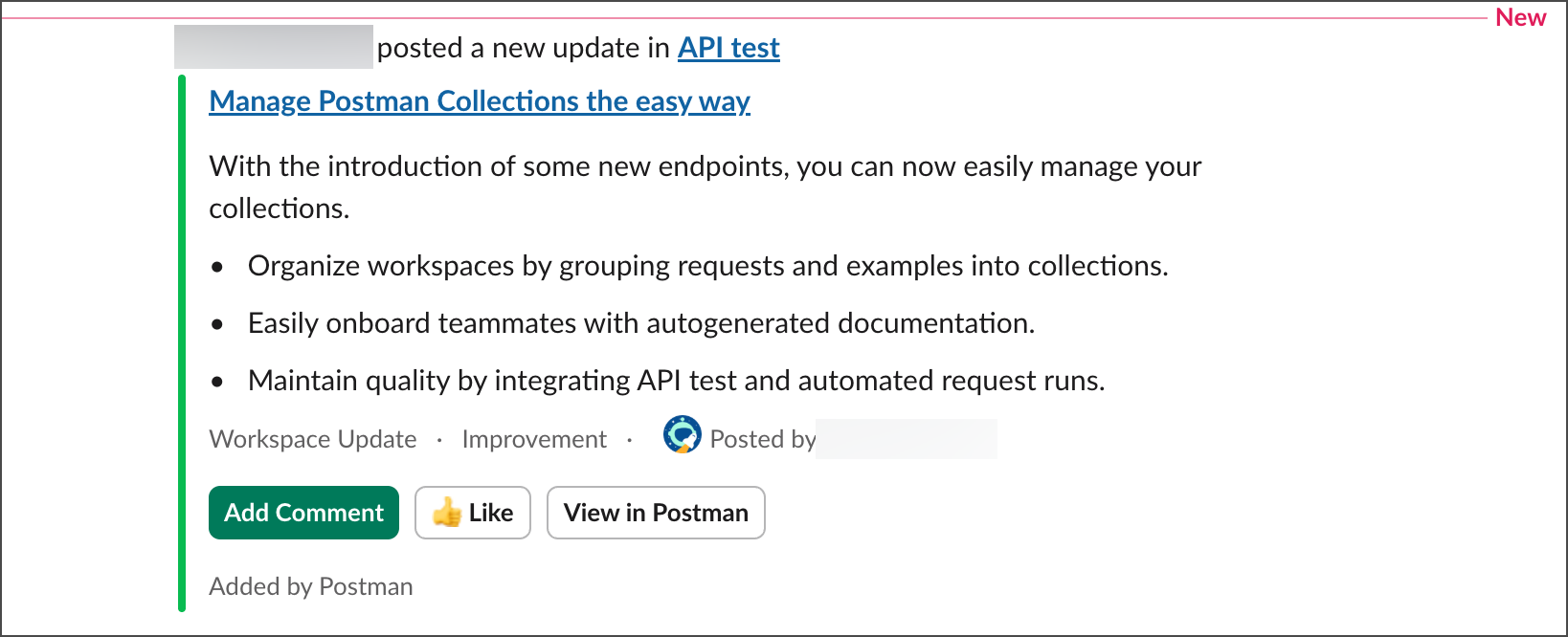 View a workspace update in Slack