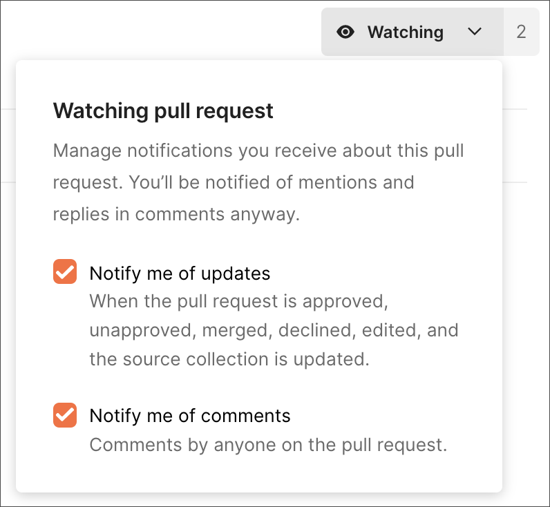 Conditions for watch notifications